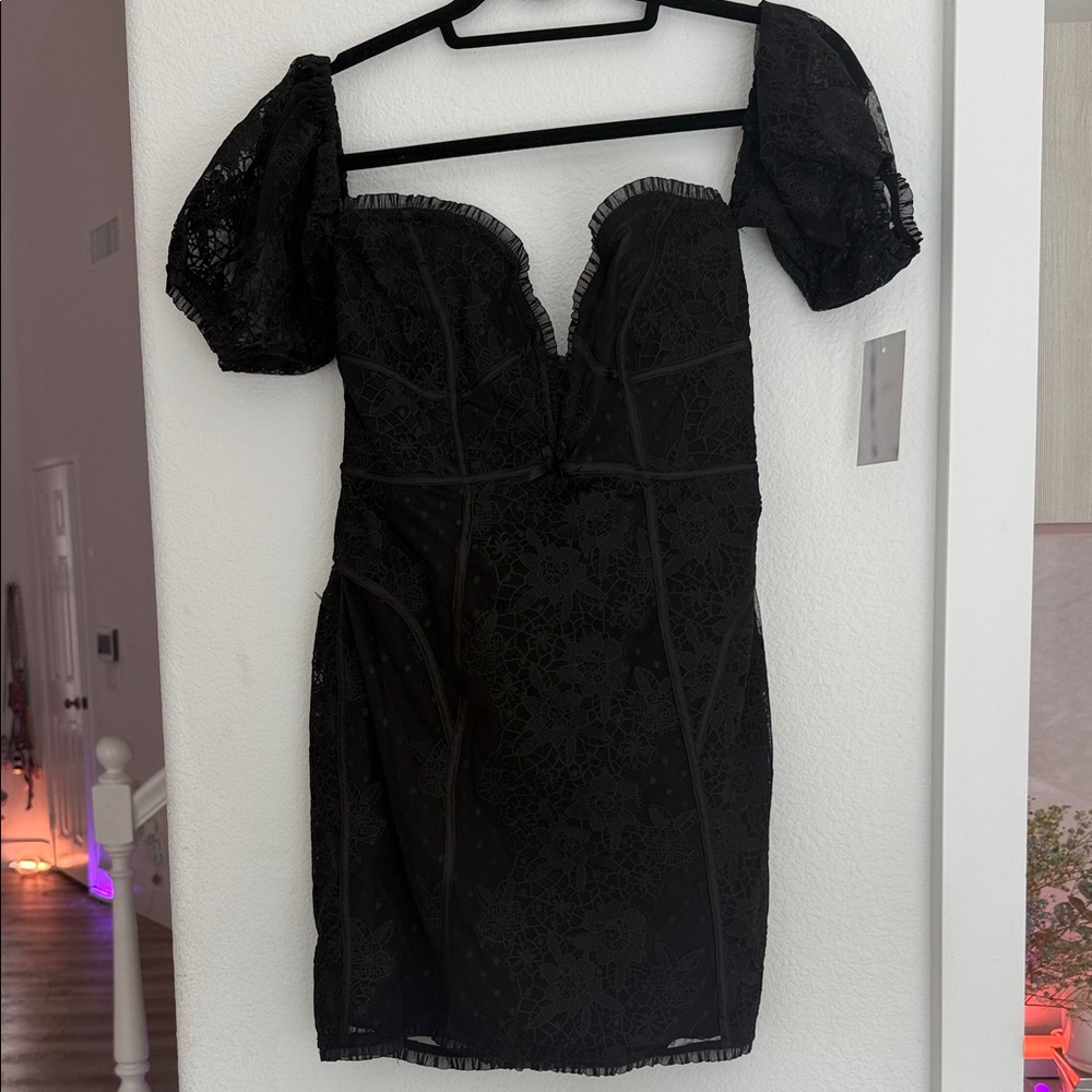 For Love And Lemons Black Lace Mini Dress